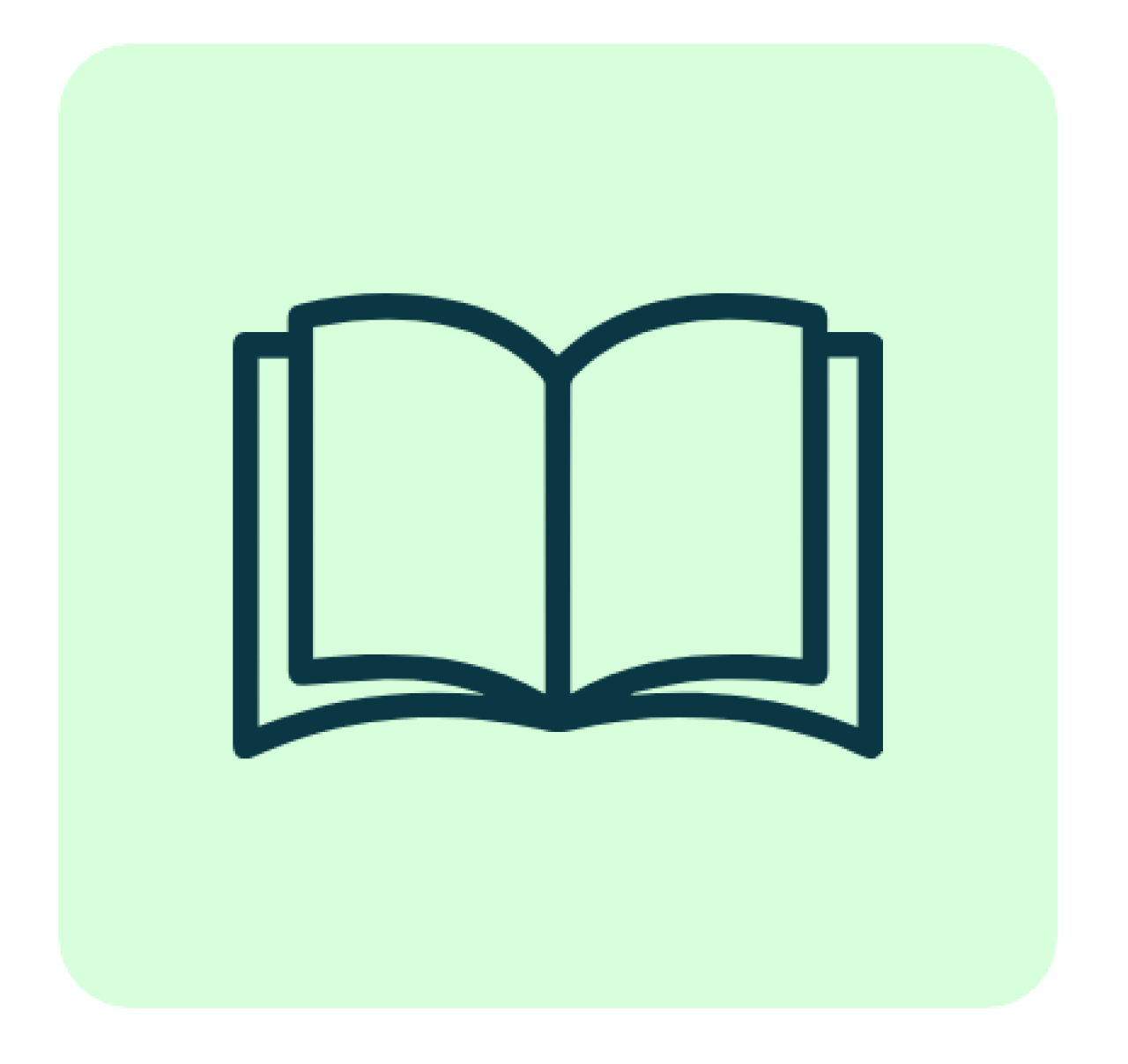 book icon on green background. button shaped.